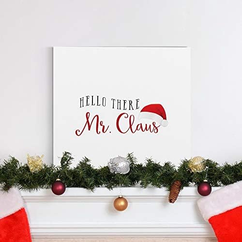 Renditions Gallery Canvas Wall Art for Christmas Decorations Hello there Mr. Santa Claus Hat Abstract Artwork for Living Room Home Kitchen Wall Decor - 10"X10" LT05