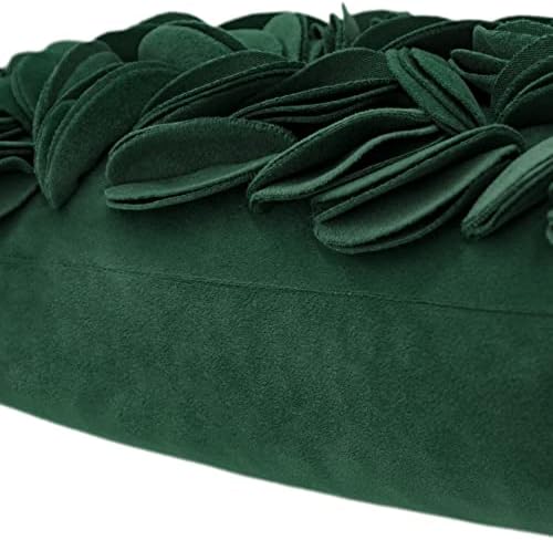 KINGROSE 3D Floral Throw Pillow Case Home Decorative Pillow Cover Soft Cushion Cover Sofa Couch Bed Living Room 12 x 20 Inches Dark Green