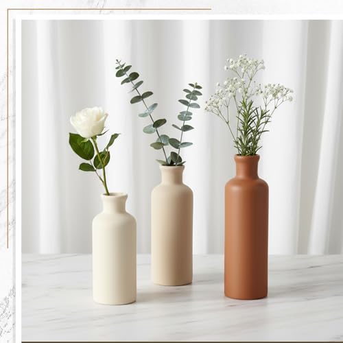 5 Pcs Coffee Table Decor Set, Brown, White Tray