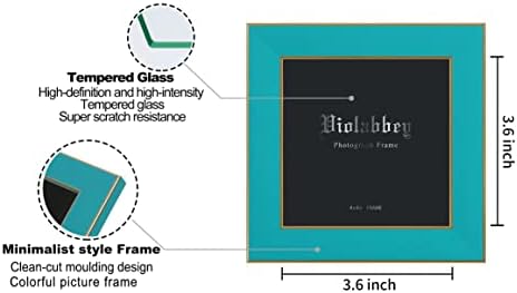 VIOLABBEY 4x4 Picture Frames Set of 4, Colorful Frame of Modern Style