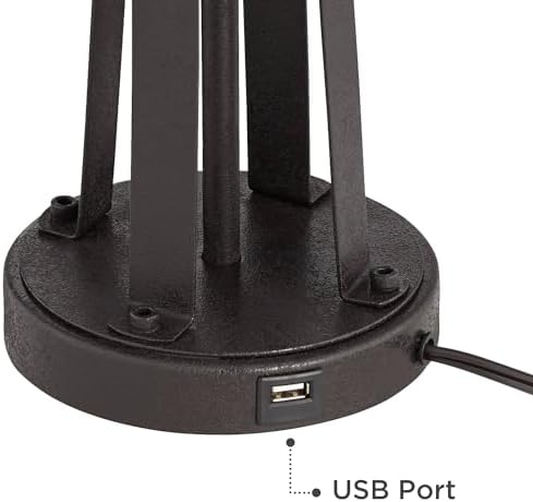 25 1/2" High Table Lamps Set of 2 Susan Dark Bronze Brown USB Charging Port