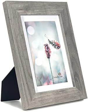 Grey 5x7 Picture Frame set of 3,Display 5x7 without Mat or 4x6 with Mat