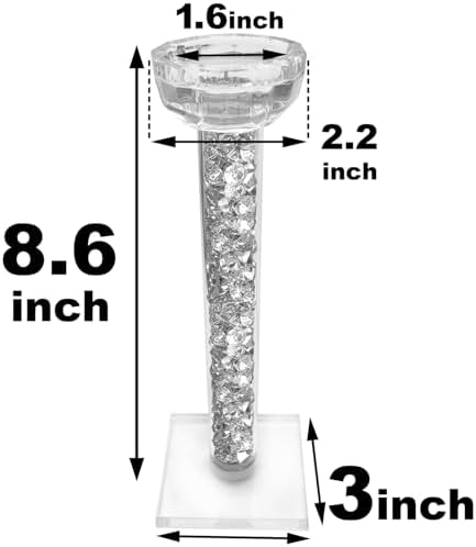 Wocred Candle Holders Set of 2.Stunning Shabbat Candle Holders.8.6" Tall Crystal Candlestick Holders for Dinning Room,Mantelpiece.