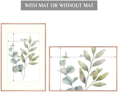 Golden State Art 16x24 Rose Gold Aluminum Frame, Real Glass, Mat Fits 12x18