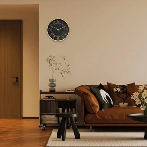 HZDHCLH 12 Inch Modern Wall Clock Battery Operated Silent Non Ticking