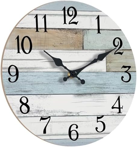 KECYET 14 Inch Wall Clock Battery Operated Silent Non Ticking Nautical