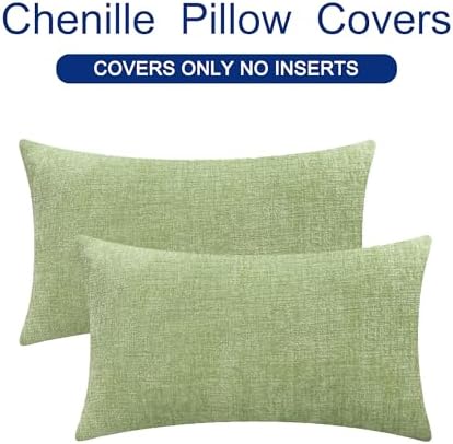 CaliTime Decorative Couch Throw Pillow Covers 20 X 12 Inches Sage Green