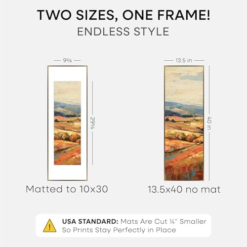 Homeforia 13.5x40 Bronze Picture Frame, High-End Metal, 10x30 Mat, Glass