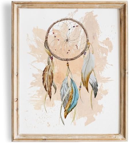 Dreamcatcher Art Print - 8x10 (Unframed) | Enhance Your Space with Native American Symbolism | Wall Art for Dreamers and Art Enthusiasts | Living Room Wall Décor | Room Décor | Living Room Décor