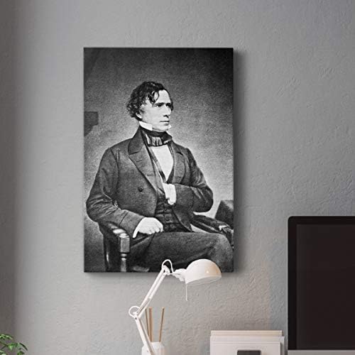 Renditions Gallery Franklin Pierce Presidental Portrait Wall Art, Premium Gallery Wrapped Canvas Decor, Ready to Hang, 27 in H x 16 in W, Made in America Print