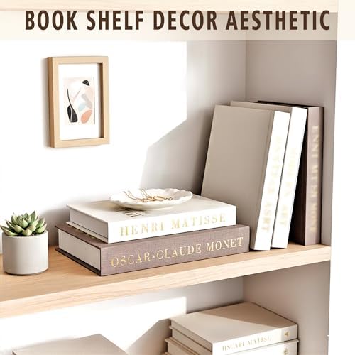 Decorative Books Set with Tray, Linen Coffee Table Books Decor