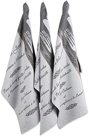 DII Cotton French Jacquard Dish Towels, Set of 3, Decorative Tea Towels for Everyday Kitchen Cooking and Baking-French Macaroons