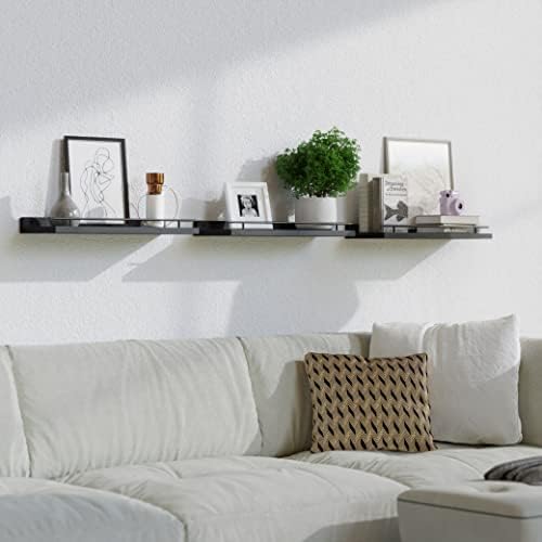 WOPITUES Floating Shelves for Wall Decor Set of 3, Black