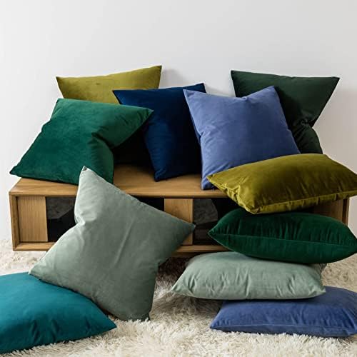 JUSPURBET 22x22 Decorative Velvet Throw Pillow Covers Set of 2,Navy Blue