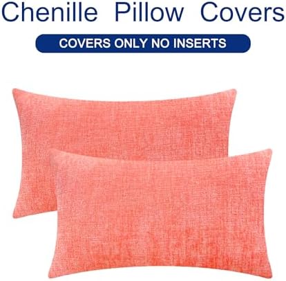 CaliTime Decorative Couch Throw Pillow Covers 26 X 16 Inches Living Coral
