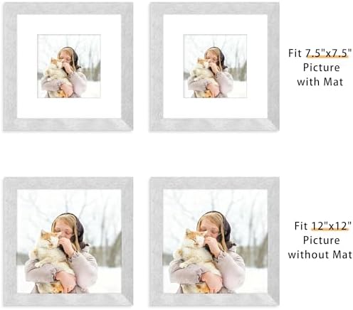 Picrit 12x12 Picture Frame Set of 12, Modern Gallery Wall Frames, Silver