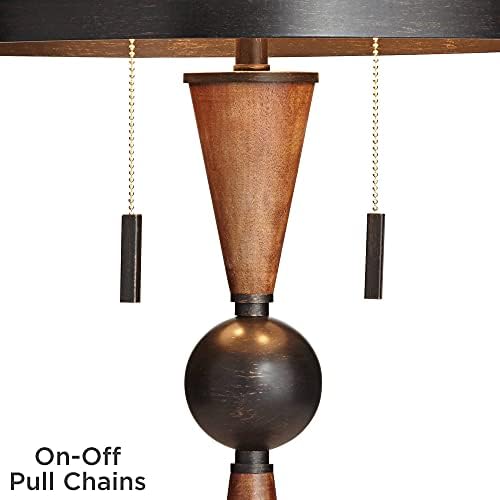 Hunter 29 3/4" Tall Table Lamp Bronze Brown Cherry Wood Modern