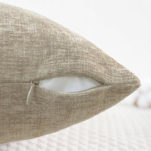 CaliTime Decorative Couch Throw Pillow Covers 16 X 16 Inches Light Taupe