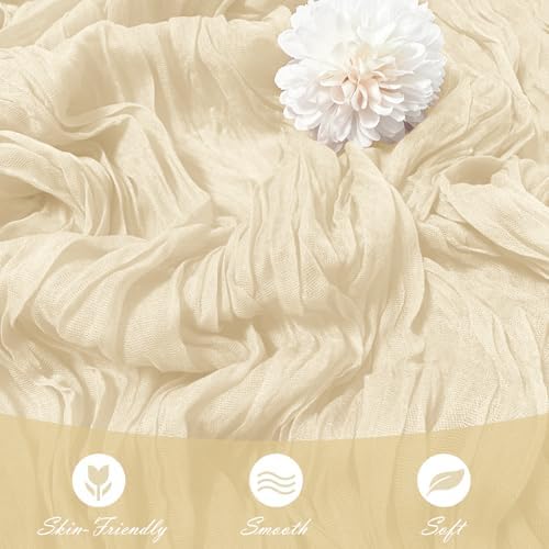 30 Pack Ivory Cheesecloth Table Runner 17 x 108 inch Cheese Cloth Table Runners 9ft Ivory Table Runner Rustic Romantic Sheer Gauze Runner for Wedding Party Baby Shower Table Decoration