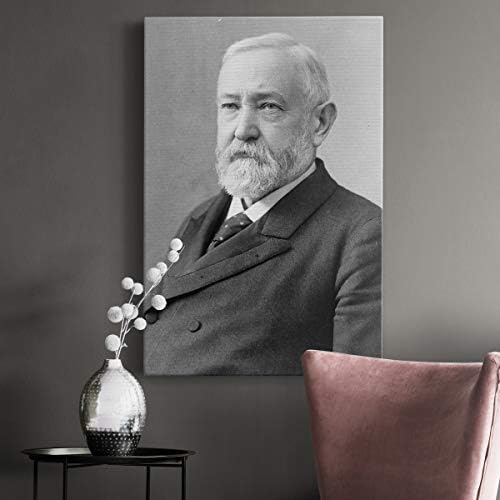 Renditions Gallery Benjamin Harrison Presidental Portrait Wall Art, Premium Gallery Wrapped Canvas Decor, Ready to Hang, 36 in H x 24 in W, Made in America Print