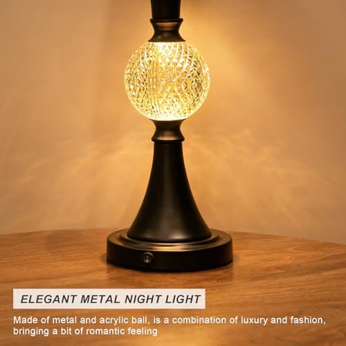 Oneach 28.5" Black Table Lamps Set of 2, Tall Luxury Bedside Lamps with Night Light, USB A+C Charging Ports, Elegant Metal Nightstand Lamps for Bedroom Office End Table Decoration