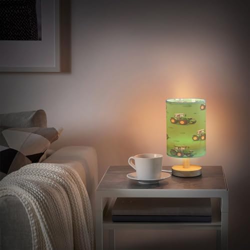 Tractors Green Truck Fram LED Table Lamp for Bedroom Bedside Lamp with USB Charging Ports Decor Nightstand for Living Room Reading Dorm Desk Home Office