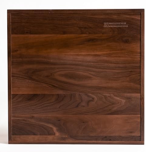 22" Square Handmade Large Black Walnut Ottoman Tray with Handle