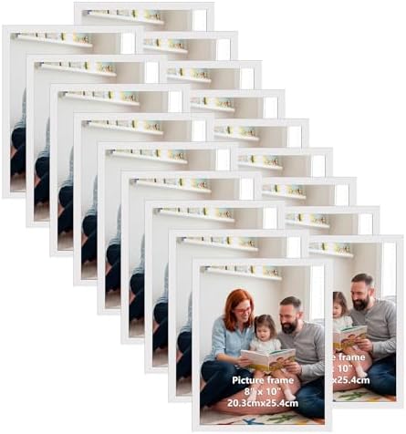 Giftgarden 8x10 Picture Frame Set of 18, Lightweight 8 by 10 Frames Bulk for Gallery Wall Photo Hanging and Tabletop Display, White