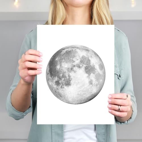 Moon Phases Art Prints (Set of 4) - Unframed - 11x14s | Celestial Wall Decor for Astronomy Enthusiasts | Enhance Your Home with the Mystique of the Moon's Phases | Home Decor | Wall Decor