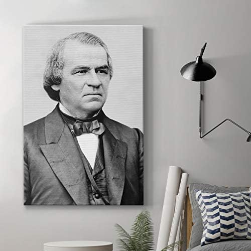 Renditions Gallery Andrew Johnson Presidental Portrait Wall Art, Premium Gallery Wrapped Canvas Decor, Ready to Hang, 18 in H x 12 in W, Made in America Print