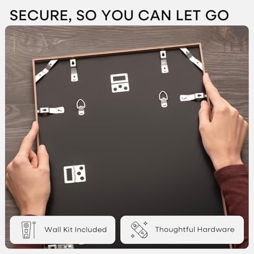 Homeforia 12x16 Mocha Picture Frame, High-End Metal, 9x12 Mat, Glass