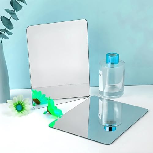 6-Piece Thick Acrylic Mirror Set for Walls, 12 x 12 inch self-Adhesive Frameless Small Mirror Tiles, Flexible Plastic Lenses for Bedroom, Home, and Gym Doors(6 pcs 12x12inch)