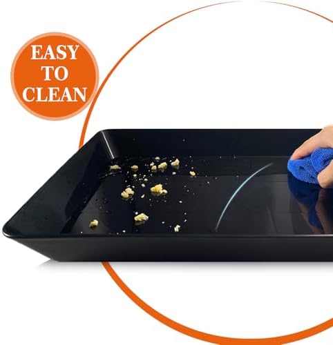 Serving Tray Platter, 6 Pcs Food Tray for Veggie Fruit Snack Dessert Cookie Cheese, Food Trays for Party Supplies Display, Plastic Platters for Serving Food, Large Trays, BPA Free