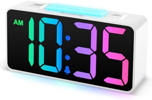 DreamSky Small Digital Alarm Clock with Night Light for Kids Bedroom