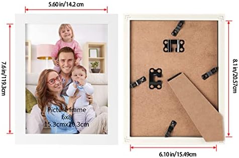 Giftgarden White 6x8 Picture Frame 7 Pack, Modern White Woodgrain 6 by 8 Photo Frames for Wall or Tabletop Display