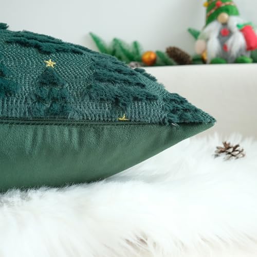 JOJUSIS Decorative Pillow Covers Pack of 4 Throw Pillowcases Faux Fur Couch Cushion (Christmas Tree, 20" x 20" (Pack of 4))