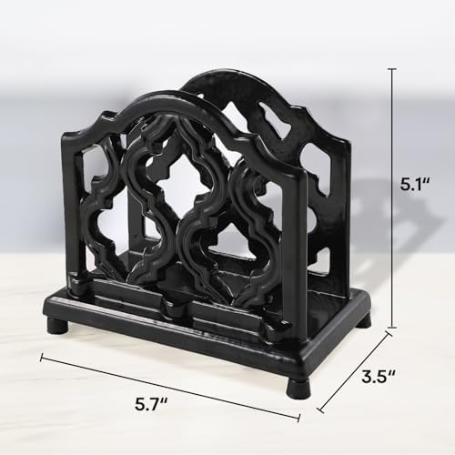 JOGREFUL Cast Iron Napkin Holder, Kitchen Organizer Classic Black