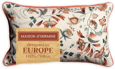 Maison d' Hermine Throw Pillow Covers 100% Cotton (12" x 20" - Pack of 1)