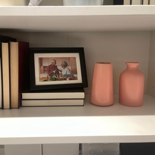 Set of 2- Classic Pink Ceramic Vases, Tall vases for Flowers, for Living Room Decorations, Home Decor, Modern Farmhouses, Ideal Shelf, Table, Bookshelf, Mantle, Pampas Grass