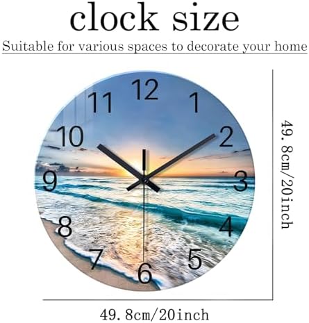 20 Inch Big Beach Wall Clocks for Living Room Decor