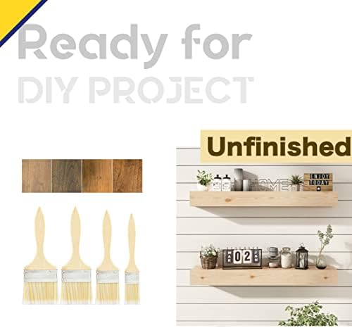 Wall Floating Shelves, Rustic Wood Shelf for Wall Mounted - Wooden Handmade Shelves for Bathroom Kitchen Livingroom - No Stain - DIY(Unfinished, 36 Inch - 2 Pack)