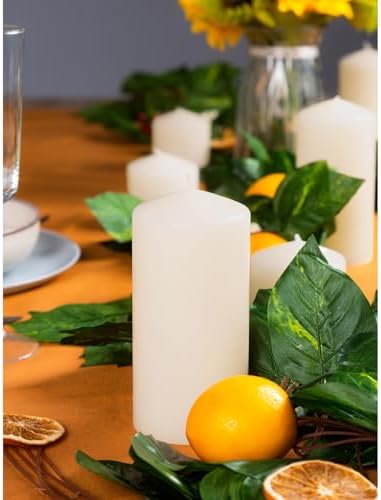 CANDWAX 3x6 Pillar Candles Set of 3 - Ivory Large Pillar Candles Long Burning Perfect for Any Occasion - Cylinder Candles Unscented Long Burning