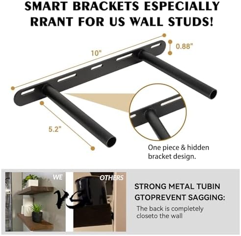 BGMG Wood Floating Shelves for wall 18 inch, Rustic Wooden Wall Mount Shelves for Bathroom Living Room Bedroom Kitchen Farmhouse Set of 2-18x 6.7 x1.25 inch- DIY-Unfinished
