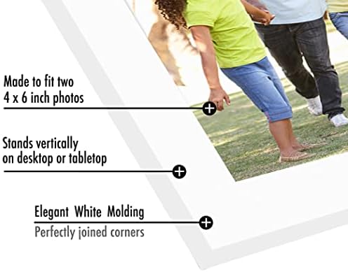 Americanflat 4x6 Double Picture Frame - White