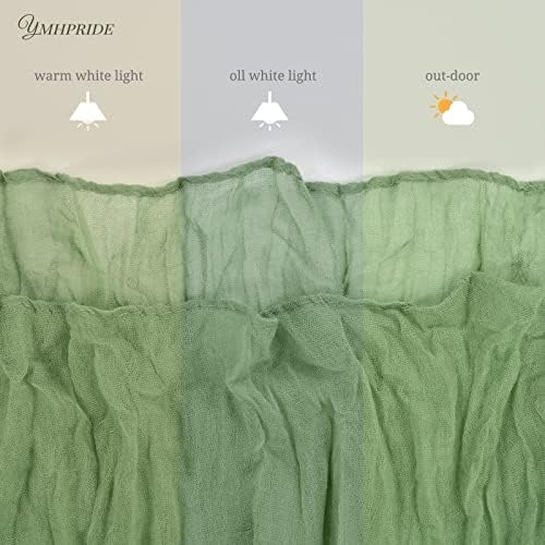 YMHPRIDE 12 Pack Cheesecloth Table Runner 35x120in Sage Green Table Runner