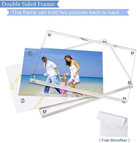 AMEITECH Acrylic Photo Frames,3.5x5'' Double Sided Magnetic Picture Frame, Desktop Frameless Postcard Display