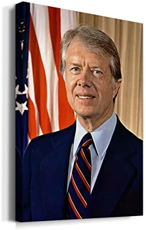 Renditions Gallery Jimmy Carter Presidental Portrait Wall Art, Premium Gallery Wrapped Canvas Decor, Ready to Hang, 60 in H x 40 in W, Made in America Print
