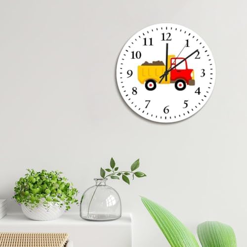 Cute Dump Truck Wall Clock Vehicle Boys Room Nursery Clock for Kids