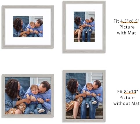 Picrit 8x10 Picture Frame Set of 12, Modern Gallery Wall Frames, Gray