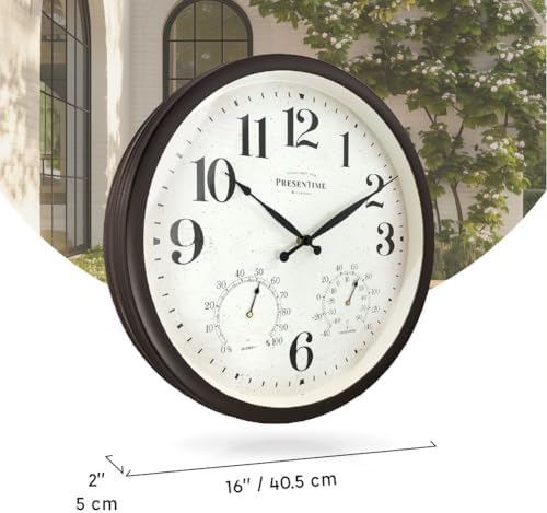 Presentime 16" Farmhouse in/Outdoor Clock